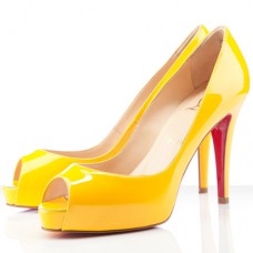 Pantofi cu toc înalt Christian Louboutin Very Prive 100mm, galbeni