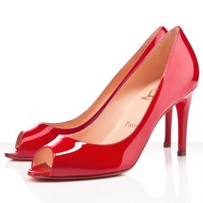 Pantofi cu toc înalt Christian Louboutin You You 80mm, cu vârf deschis, roșii