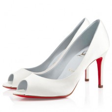 Pantofi cu toc înalt Christian Louboutin You You 80mm, cu vârful deschis, alb-negru