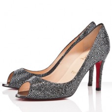 Pantofi cu vârful deschis Christian Louboutin You You 80mm, cu vârful deschis, hematit