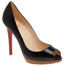 Pantofi Christian Louboutin Yolanda 120mm cu vârf deschis, negri