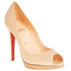 Pantofi Christian Louboutin Yolanda 120mm cu vârf deschis, culoare nud