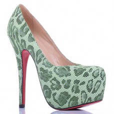 Pantofi cu platformă Christian Louboutin Daffodile Lace 160mm, verzi
