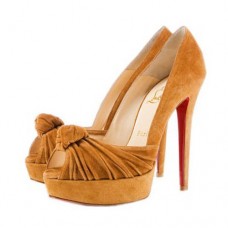 Christian Louboutin Greissimo 140mm Peep Toe Pompe galbene