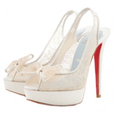 Pantofi Christian Louboutin Exclu 140mm Slingbacks Albi