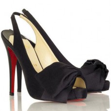 Pantofi sport Christian Louboutin Very Noeud 120mm Slingbacks Negri
