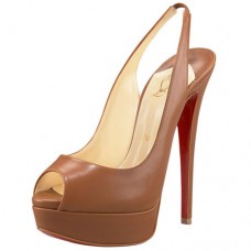 Pantofi Christian Louboutin Lady Peep 140mm Slingbacks Maro