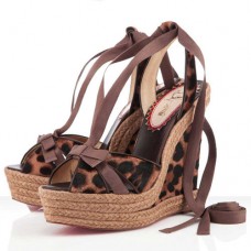Pantofi cu platformă Christian Louboutin Isabelle 140mm, model leopard