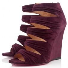 Pantofi cu platformă Christian Louboutin Developpa 100mm, culoare prună