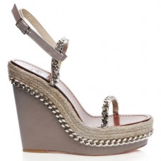 Pantofi cu platformă Christian Louboutin Macarena 120mm, culoare taupe