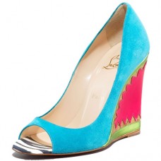 Pantofi cu platformă Christian Louboutin Miramar 100mm, albaștri
