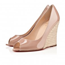 Pantofi cu platformă Christian Louboutin Puglia 100mm, culoare nud