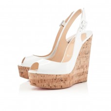 Pantofi cu platformă Christian Louboutin Une plume 140mm, albi