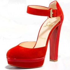 Sandale Christian Louboutin cu toc încrustat la gleznă, 140 mm, violet