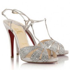 Sandale Christian Louboutin Margi Diams 120mm argintii