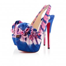 Pantofi Christian Louboutin cu platformă înaltă Boubou 160mm, albaștri/roz