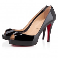 Pantofi Christian Louboutin Mater Claude 80mm cu vârful deschis, negri