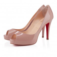 Pantofi Christian Louboutin Mater Claude 80mm cu vârful deschis, nud