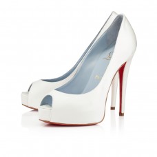 Pantofi Christian Louboutin Vendome 120mm pentru ocazii speciale, alb-negru