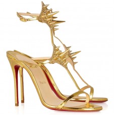 Pantofi Christian Louboutin Lady Max 100mm pentru ocazii speciale, aurii