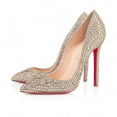 Pantofi Christian Louboutin Pigalle Strass 120mm pentru ocazii speciale, aurii Pantofi Christian Louboutin Pigalle Strass 120mm pentru ocazii speciale, aurii