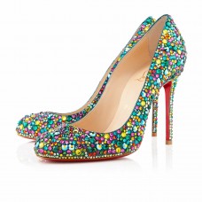 Pantofi Christian Louboutin Fifi Strass 100mm pentru ocazii speciale, multicolori