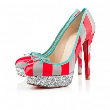 Pantofi cu platformă Christian Louboutin Foraine 140mm, roz Paris/gri deschis