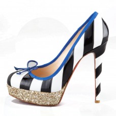 Pantofi cu platformă Christian Louboutin Foraine 140mm Negri/Albi