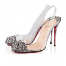 Pantofi Christian Louboutin Epoca 100mm Slingbacks Argintii