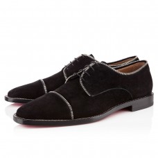 Mocasini Christian Louboutin Bruno cu fermoar, negri
