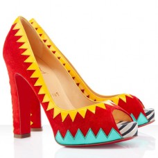 Pantofi Christian Louboutin Tibu 120mm cu vârf deschis, roșii