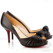 Christian Louboutin Greissimo 80mm Peep Toe Pompe Negru