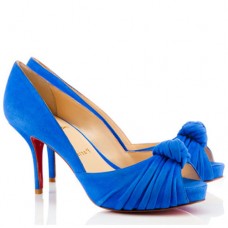 Christian Louboutin Greissimo 80mm Peep Toe Pumps Albastru