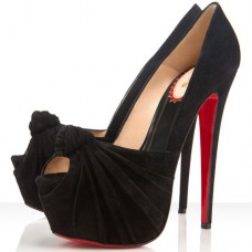 Pantofi Christian Louboutin Lady Gres 160mm cu vârful deschis, negri