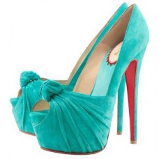 Pantofi Christian Louboutin Lady Gres 160mm Peep Toe Turcoaz