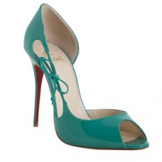 Pantofi Christian Louboutin Delico 100mm cu vârf deschis, culoarea jad