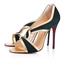 Pantofi Christian Louboutin Suzanana 100mm cu vârf deschis, verzi
