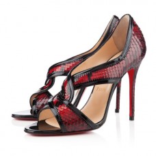 Pantofi Christian Louboutin Suzanana 100mm cu vârf deschis, roșii