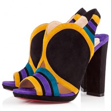 Pantofi Christian Louboutin Fourmi 120mm cu vârf deschis, culoarea păun