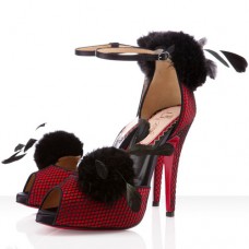 Sandale Christian Louboutin Pluminette 120mm roșii