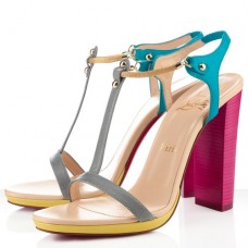 Sandale Christian Louboutin Sylvieta 120mm roz aprins/aurii