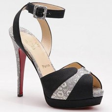 Sandale Christian Louboutin Double Moc 120mm negre