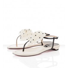 Sandale Christian Louboutin Vaudou plate, culoare ivory Sandale Christian Louboutin Vaudou plate, culoare ivory